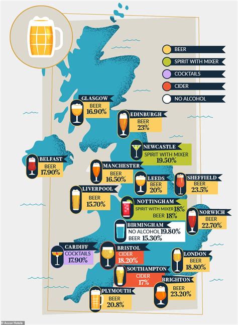 the booze map of britain beer is the nation s number one tipple