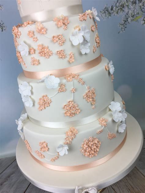 Peach Blossom Wedding Cake Mels Amazing Cakes