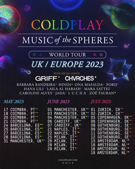 Coldplay On Twitter 💫 Uk Eu Tour Support Acts Announced ♾ Infinity