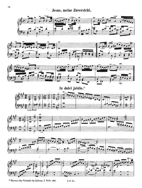 Bach Johann Sebastian In Dulci Jubilo Bwv 729 Sheet Music For Piano