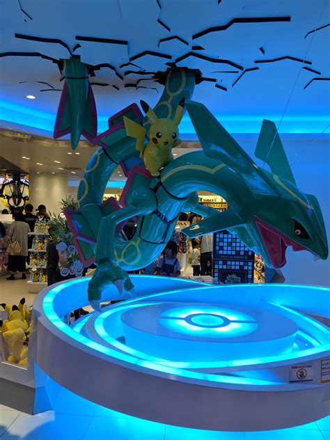 Pikachu And Rayquaza Statue At Pokemon Center Skytree Tokyo Japan