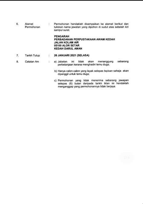 Jawatan kosong di perpustakaan awam negeri perlis mp3 & mp4. Jawatan Kosong Perbadanan Perpustakaan Awam Kedah (PPAK ...