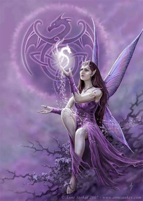 Beautiful Purple Celtic Fairy Fairy Dragon Fairy Art