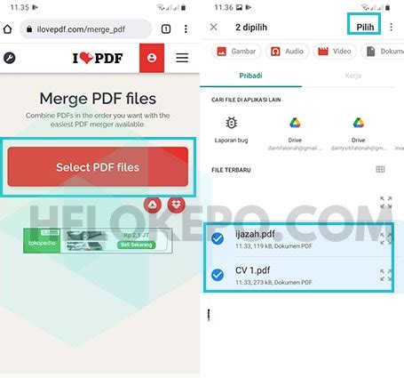 Cara Menggabungkan File Pdf Di Hp Android Termudah Helokepo