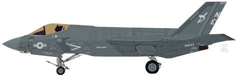 Lockheed Martin F 35c Side Profile Landed By Great Jimbo On Deviantart