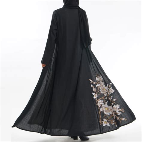 Dubai Open Embroidery Elegant Graceful Muslim Abaya Buy Dubai Open Muslim Abayaembroidery