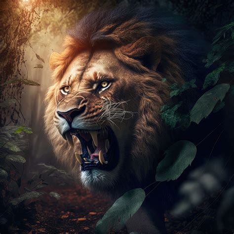 Lion In The Jungle Wallpaper