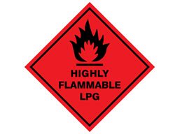 Highly Flammable Lpg Hazard Warning Diamond Sign Hw A Label Source
