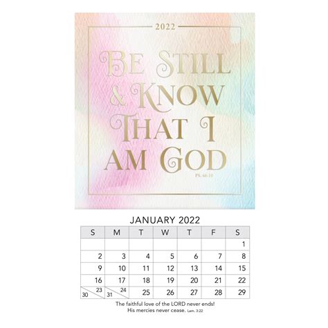 2022 Be Still Mini Magnetic Calendar Psalm 4610 Free Delivery When