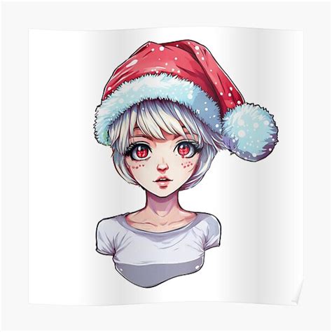 Cute Anime Christmas Theme Girl Poster For Sale By Soriiiiin Redbubble