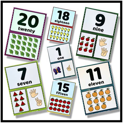 Numbers 1 20 Flash Cards Printable