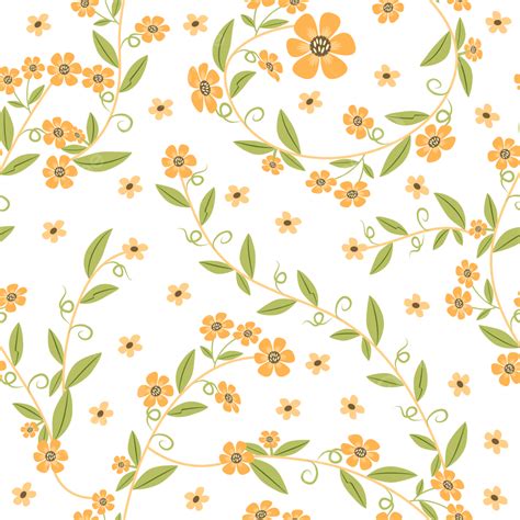 Orange Seamless Pattern Vector Hd Images Orange Flowers Seamless
