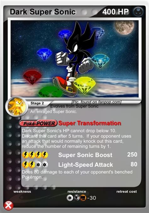Dark Super Sonic Sonic Pokemon Cards Smash Bros