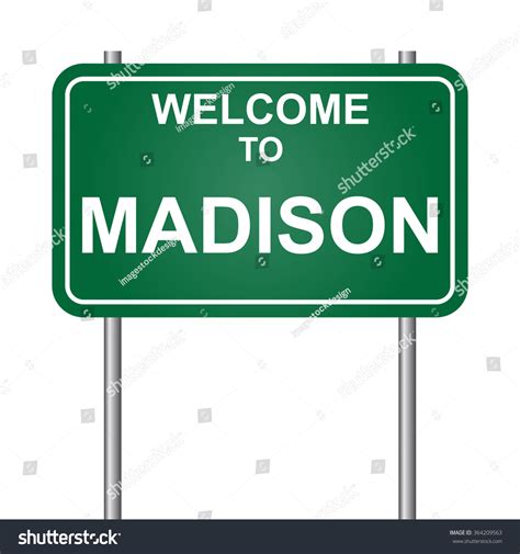 Welcome Madison Green Signal Vector Stock Vector Royalty Free 364209563