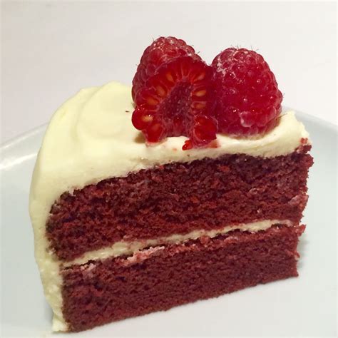 This chocolatey sponge is perfect for a celebration, or halve for smaller crowd. Red velvet cake with cream cheese frosting and raspberries ...