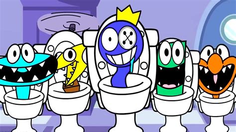 The Rainbow Friends Become Skibidi Toilets Funny Cartoon Story