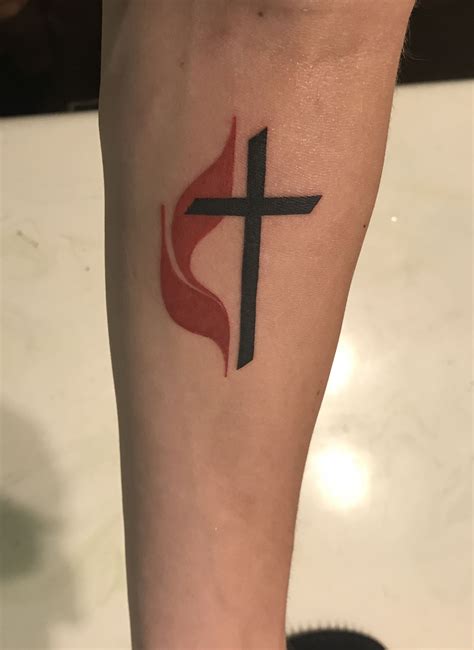 Methodist Cross And Flame Tattoo Rembrandtvanrijnpaintings