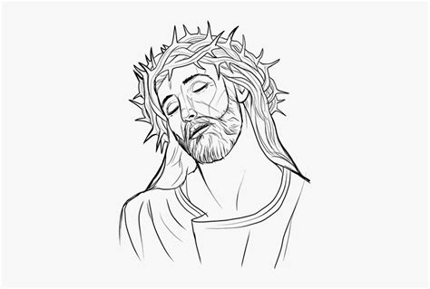 Jesus Christ Outline Illustration Jesus With Crown Of Thorns Drawing