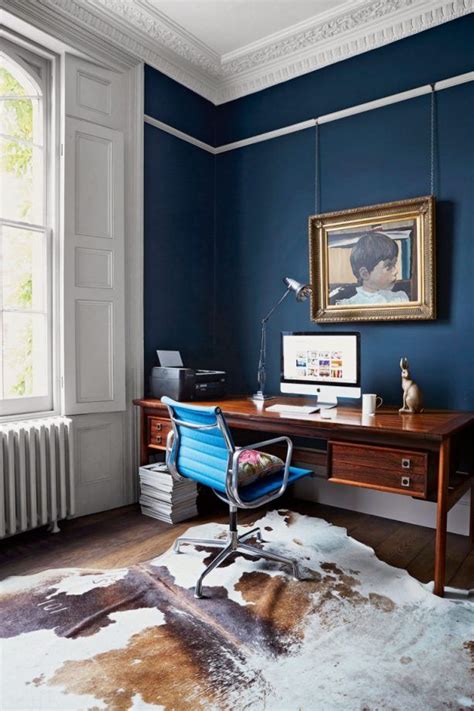 Navy Blue Home Office Color Idea