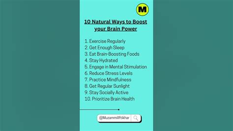 10 Natural Ways To Boost Your Brain Power Motivation Shorts Tips Youtubeshorts Brainpower