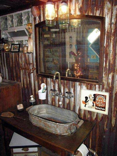 Whiskey barrel sink, hammered copper, rustic antique bathroom / bar / man cave vanity, wine, oak, barrel vanity bourbon custom personalized. 45 Clever Men Cave Bathroom Ideas [2020 Updated ...