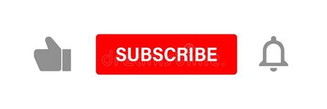 Subscribe Button Set Like And Notification Bell Icon Stock Vector