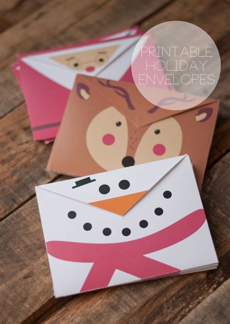 printable holiday envelopes  heart