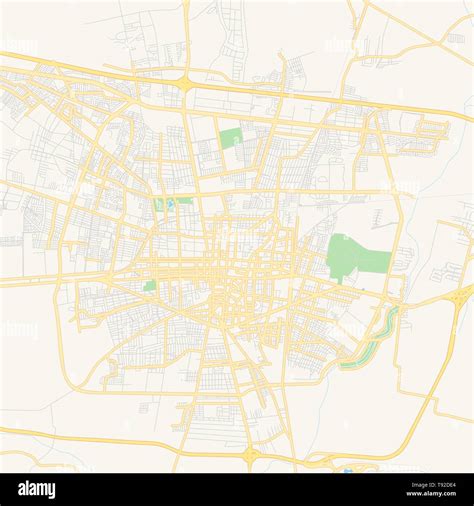 Mapa De Vectores Vacíos De Celaya Guanajuato México Carretera