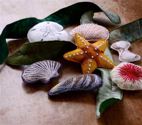 Summer Ocean Toys Felt Seashell Nature Montessori By Alyparrott