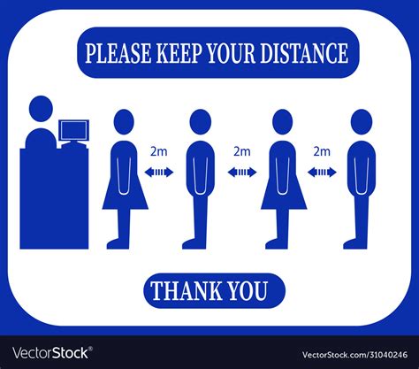 Please Keep Your Distance Sign Social Distancing Vector Image