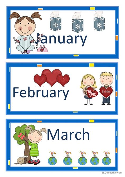 Months Of The Year Vocabulary Flashc English Esl Worksheets Pdf And Doc