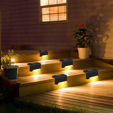 Outdoor Lighting Solar Powered Led Deck Light Step Stairs Patio Fence Lamp Waterproof Path