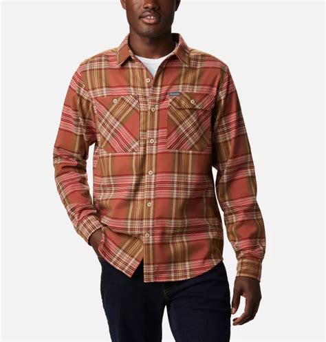 Mens Outdoor Elements Stretch Flannel Shirt Columbia Sportswear