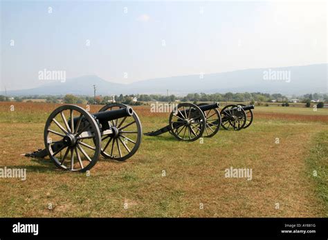 Union Cannon Lined Up On The Hill Overlooking The Field Of Lost Shoes