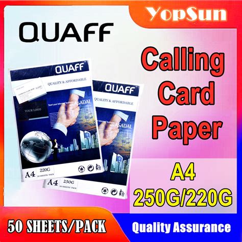 White Calling Card Paper A4 220 250gsm 50sheets Matte Quaff Brand