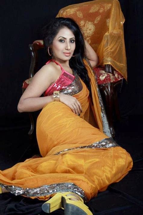 bangladeshi sizzling model and actress alisha prodhan in saree designers saree angel