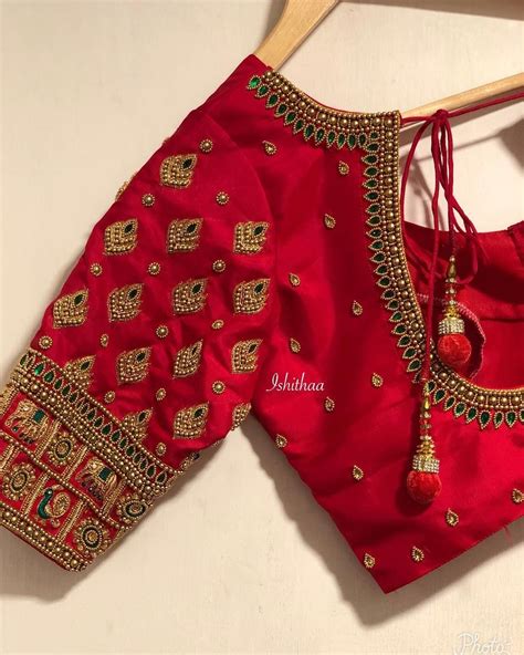 Latest Checks Pattern Work Blouse Designs For Silk Saree Blouse