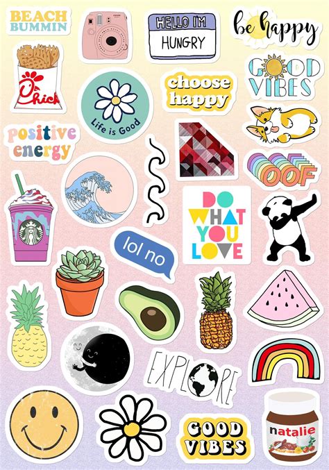 Small And Large Aesthetic Stickers For Phone Case 11 Inc Etsy Stickers