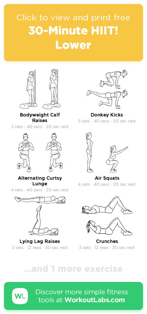 free workout 30 minute hiit lower 31 min abs legs exercise routine try it now or download