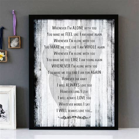 Love Song The Cure Framed Lyrics Wall Art Design