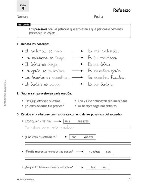 Refuerzo Y Ampliación Lenguaje 4º Elementary Spanish Spanish Class