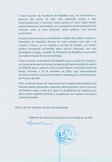Ditadura De Consenso Gabinete Do Presidente Da Anp Responde Ao Comunicado Da Presidência Da