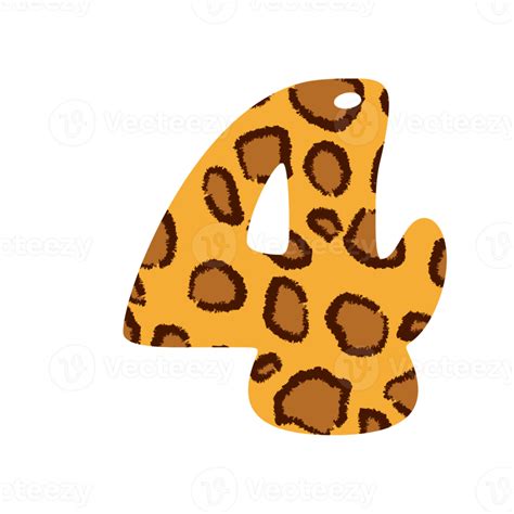 Leopard Print Alphabets And Number 10884064 Png