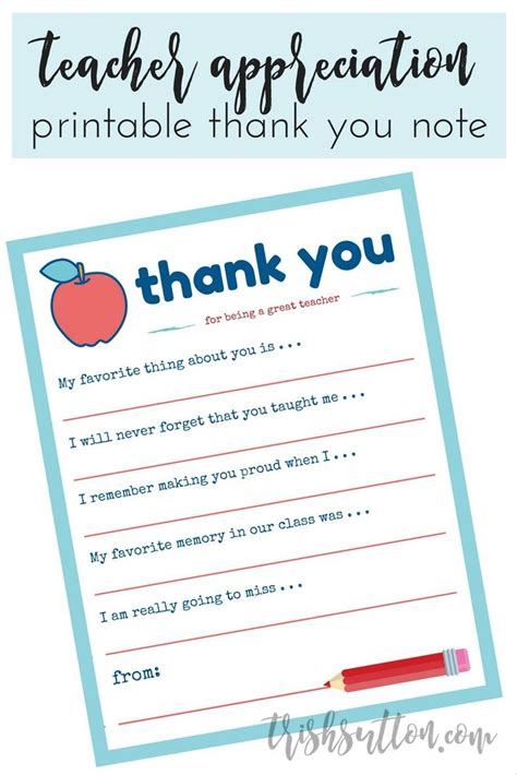 Teacher Appreciation Week Printable Teacher Appreciation