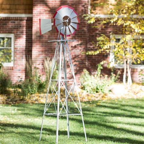 Smv Industries 8 Ft Windmill Silver And Red From