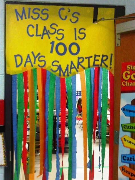 door decoration for the 100th day of school teaching holidays school holidays 100 days of