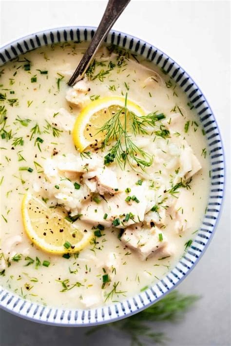 Creamy Lemon Dill Chicken Soup Avgolemono Recipe