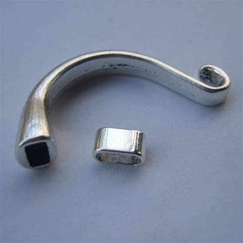 Sets Antique Silver Half Cuff Bracelet Finding Hook Clasp X Mm Hole