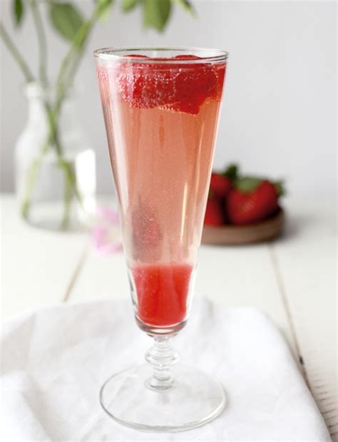 It is a mixed drink with 6 ingredients. Strawberry Mock Champagne - The Merrythought