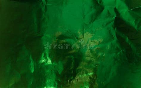 Crumpled Textured Foil With Color Highlighting Textured Paper Green